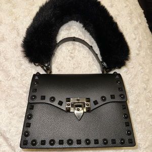 Black Purse W Two Handles